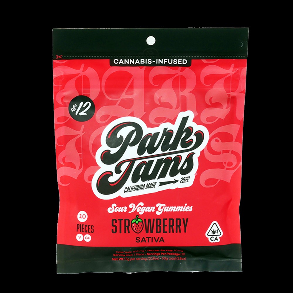 Photograph of product: Park Jams Strawberry Oui'd Sour Vegan Oui'd Gummies 100mgTH-oui