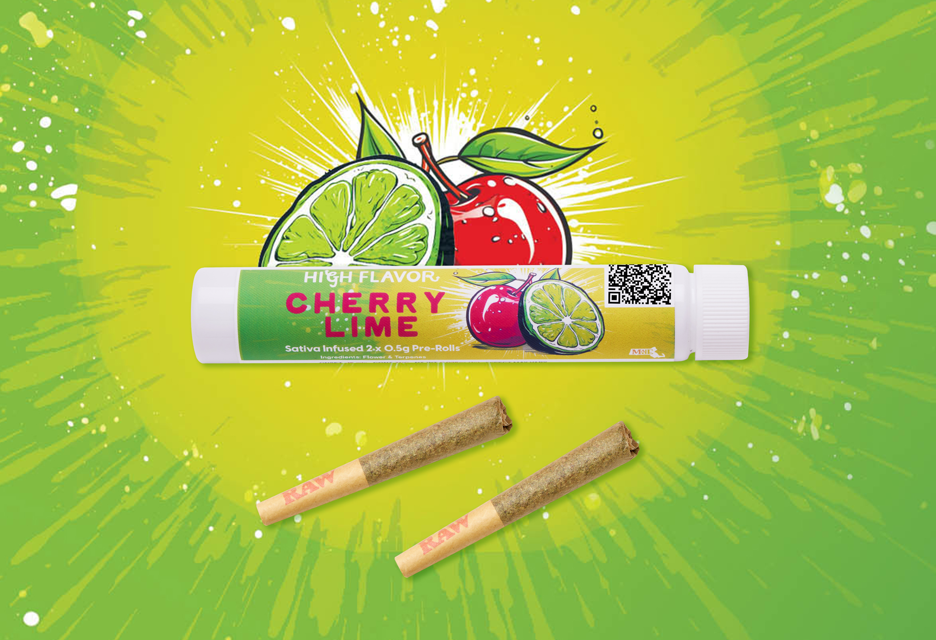 Photograph of product: Cherry Lime Oui'd Infused Pre-Roll I .5G 2 Pack