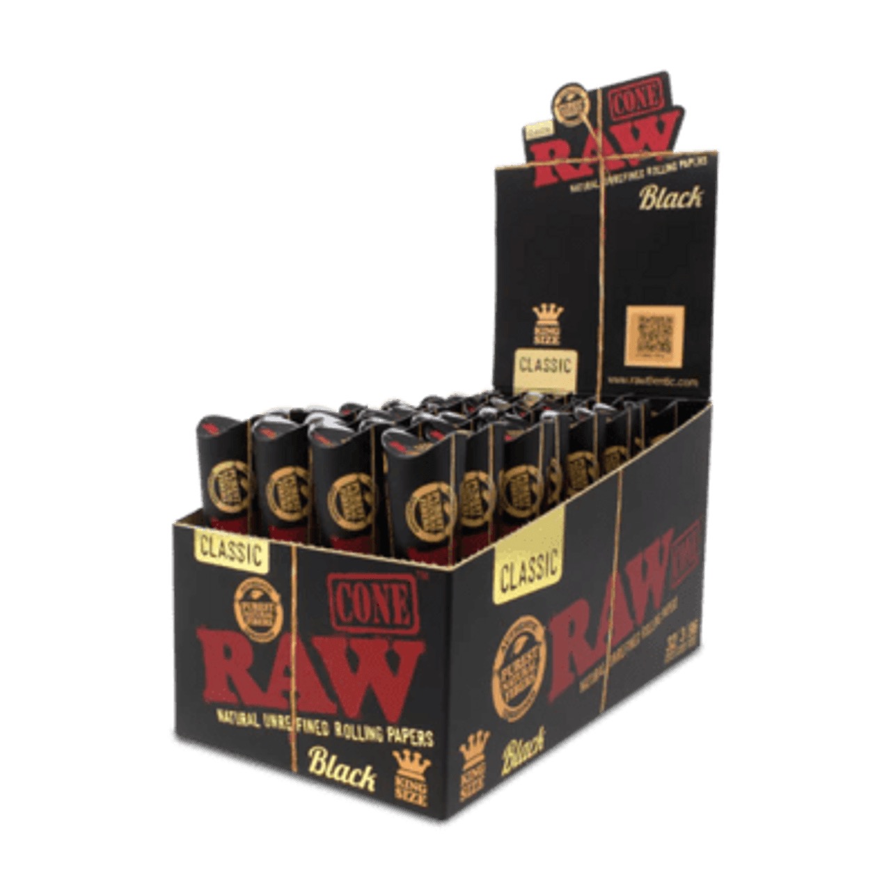 Photograph of product: RAW | King Size Black Classic Cones | 3pk