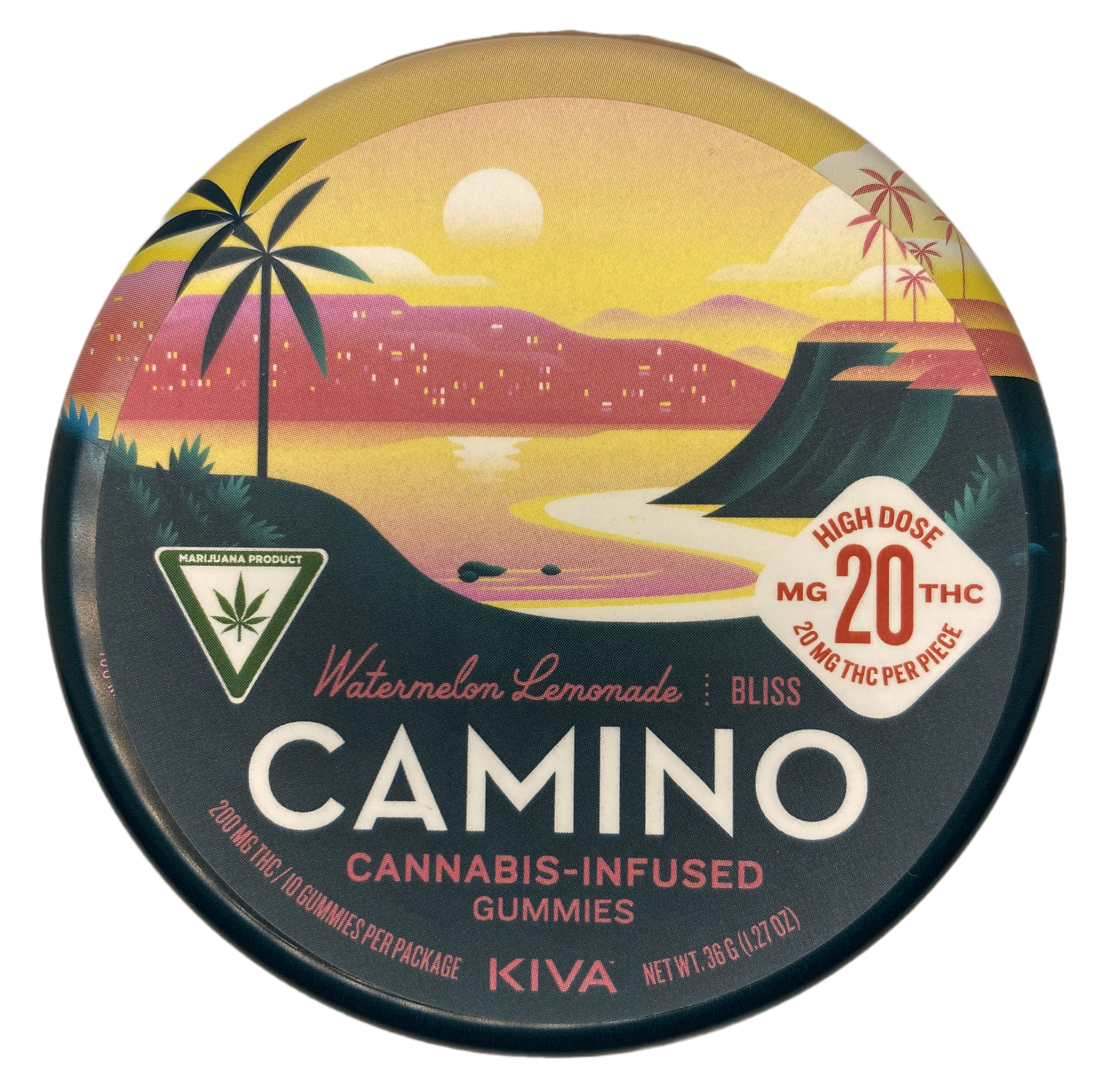 Photograph of product: Camino | Watermelon Lemonade Bliss | Gummy Edible | 200mg THC