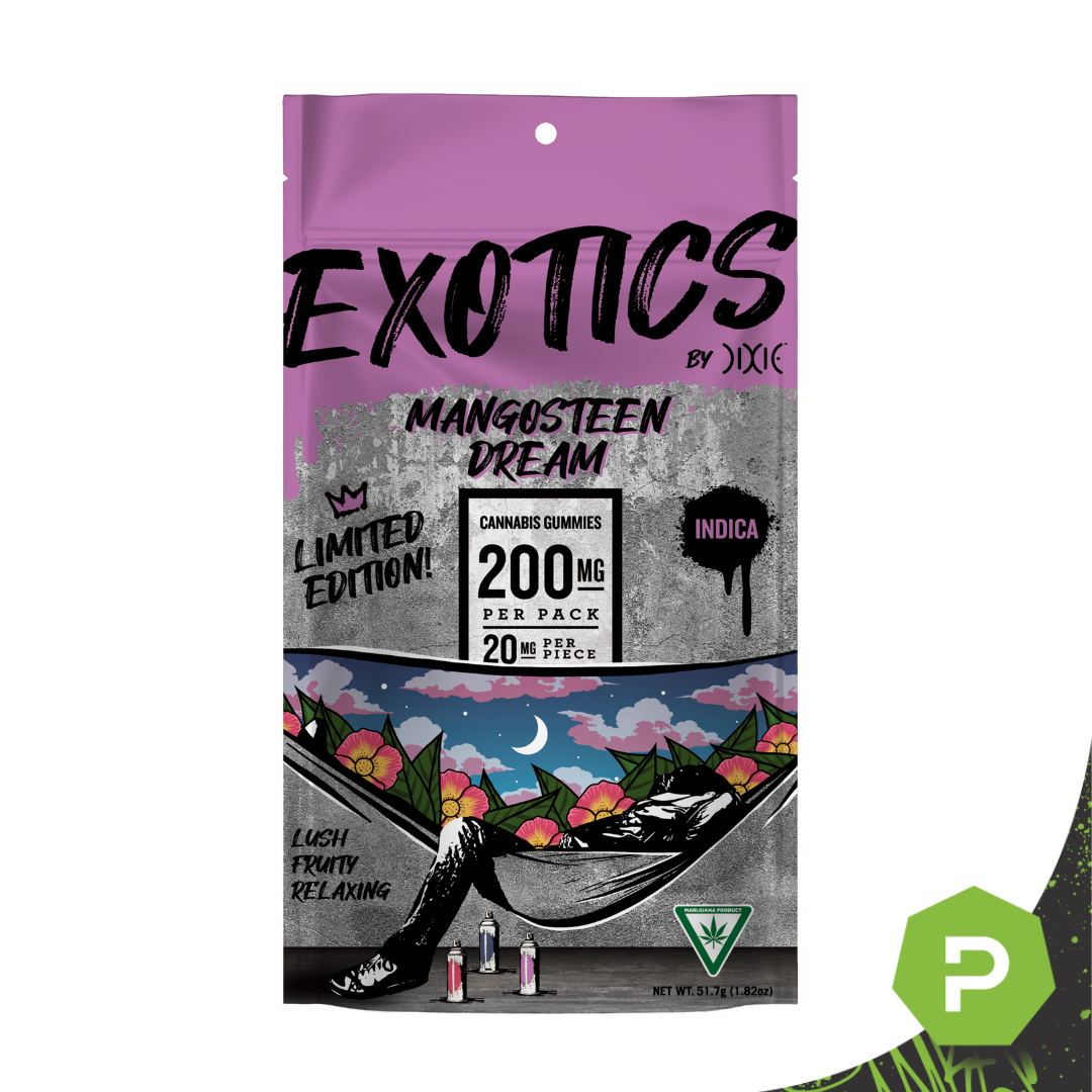 Photograph of product: Dixie | 200mg Exotics Gummies | Mangosteen Dream