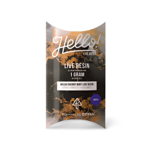 Photograph of product: Hello! Live Resin Disposable Vape 1g Cherry Mint