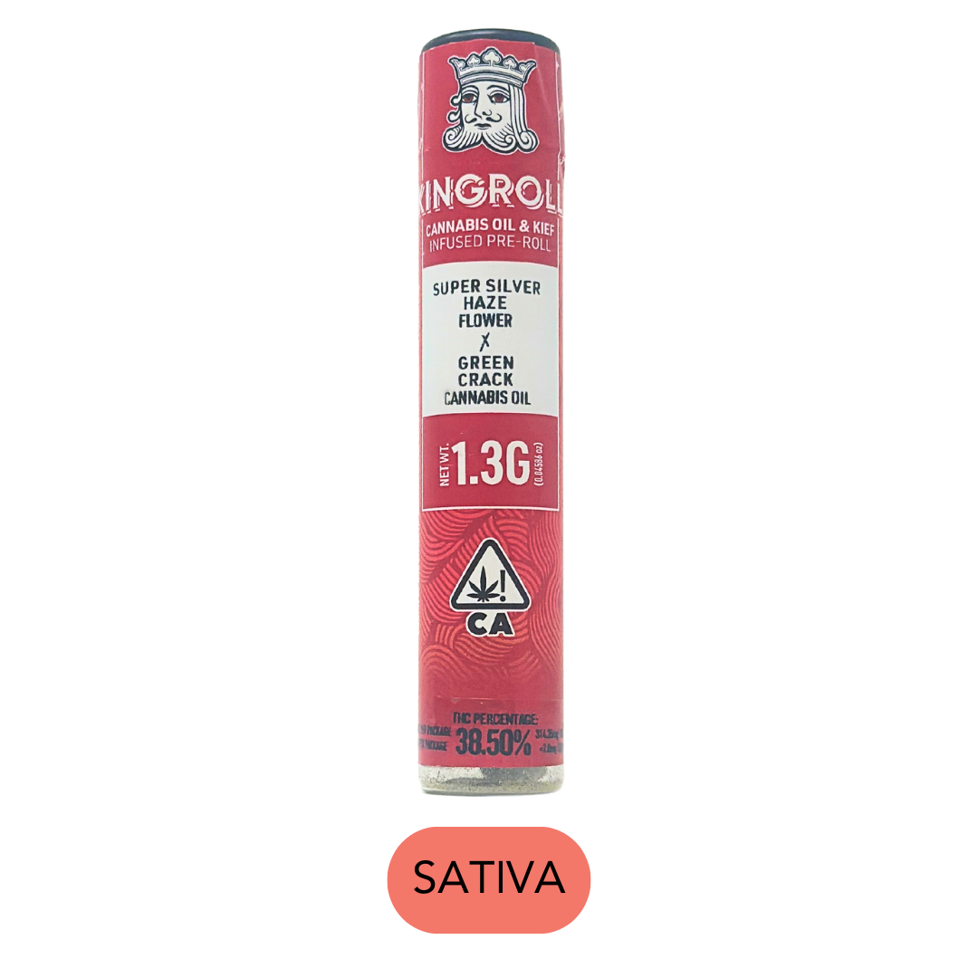 Photograph of product: KingRoll - Super Silver Haze x Green Crack - Infused Preroll - 1.3g