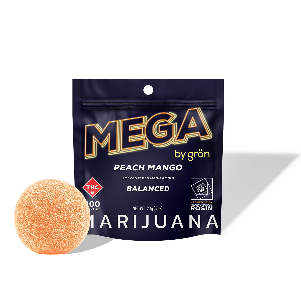 Photograph of product: Gron | Peach Mango Rosin Mega Pearl | 100mg