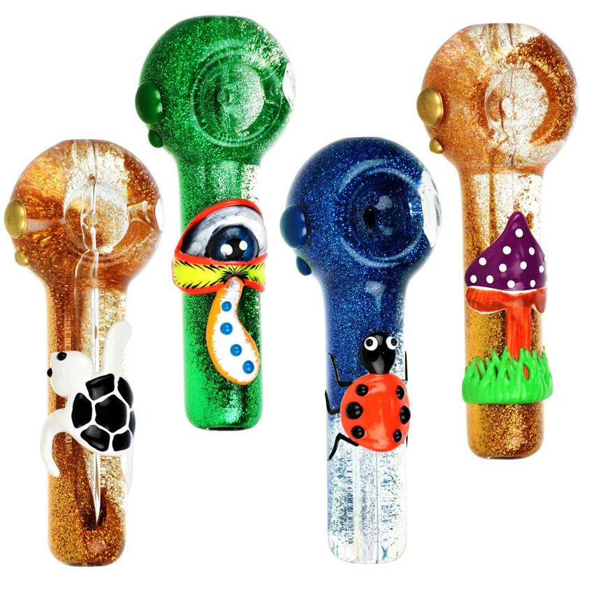 Photograph of product: Friend Of Nature Glitter Glycerin Glass Spoon Pipe | 5"