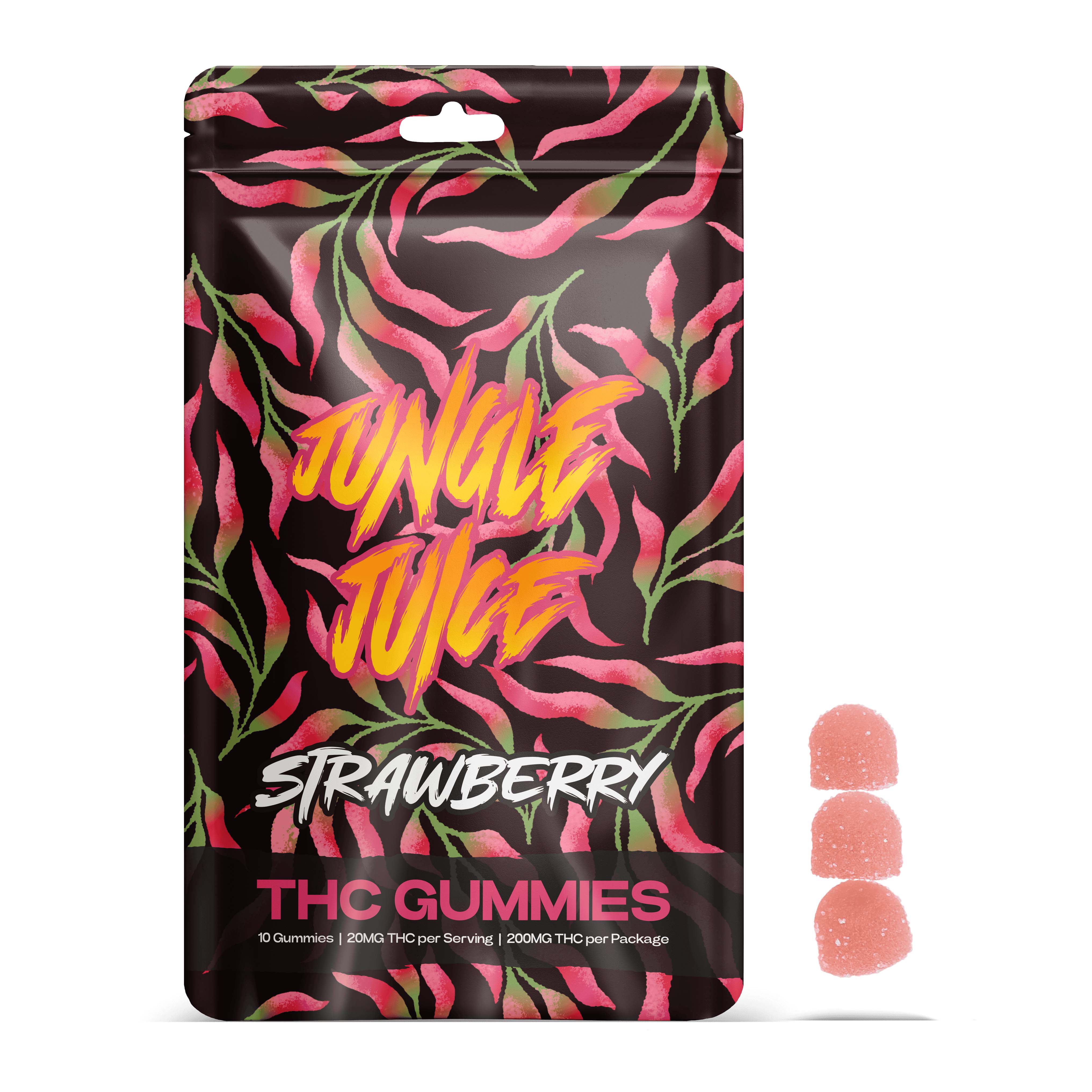 Photograph of product: Jungle Juice - Strawberry Gummies 200mg