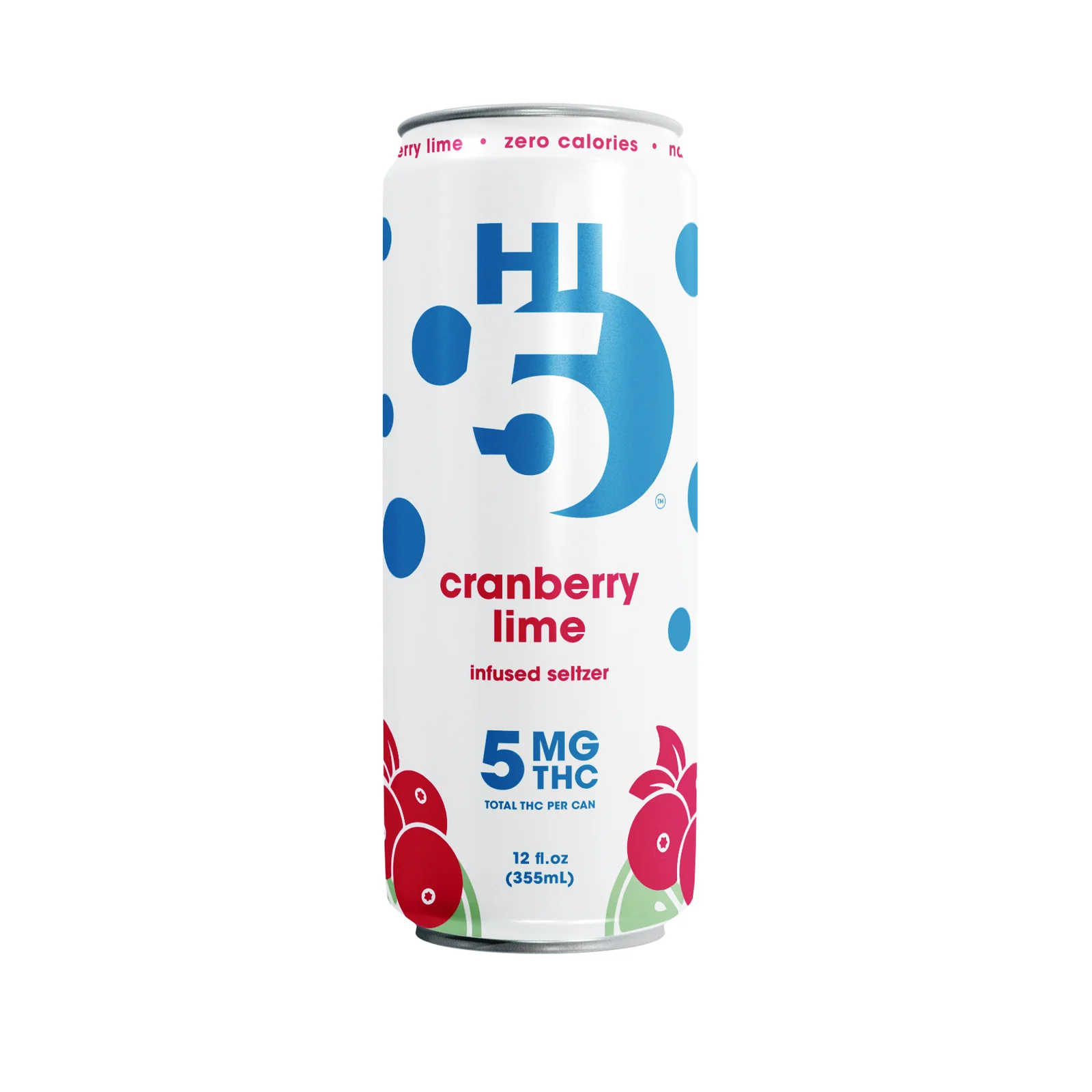 Photograph of product: 20mg Seltzers | Cranberry Lime - 4pk | HI 5