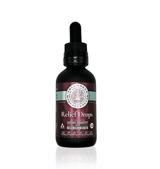 Photograph of product: Treeworks - Relief Drops Soothing Strawberry Tincture - Oui'd (900mg CBD)