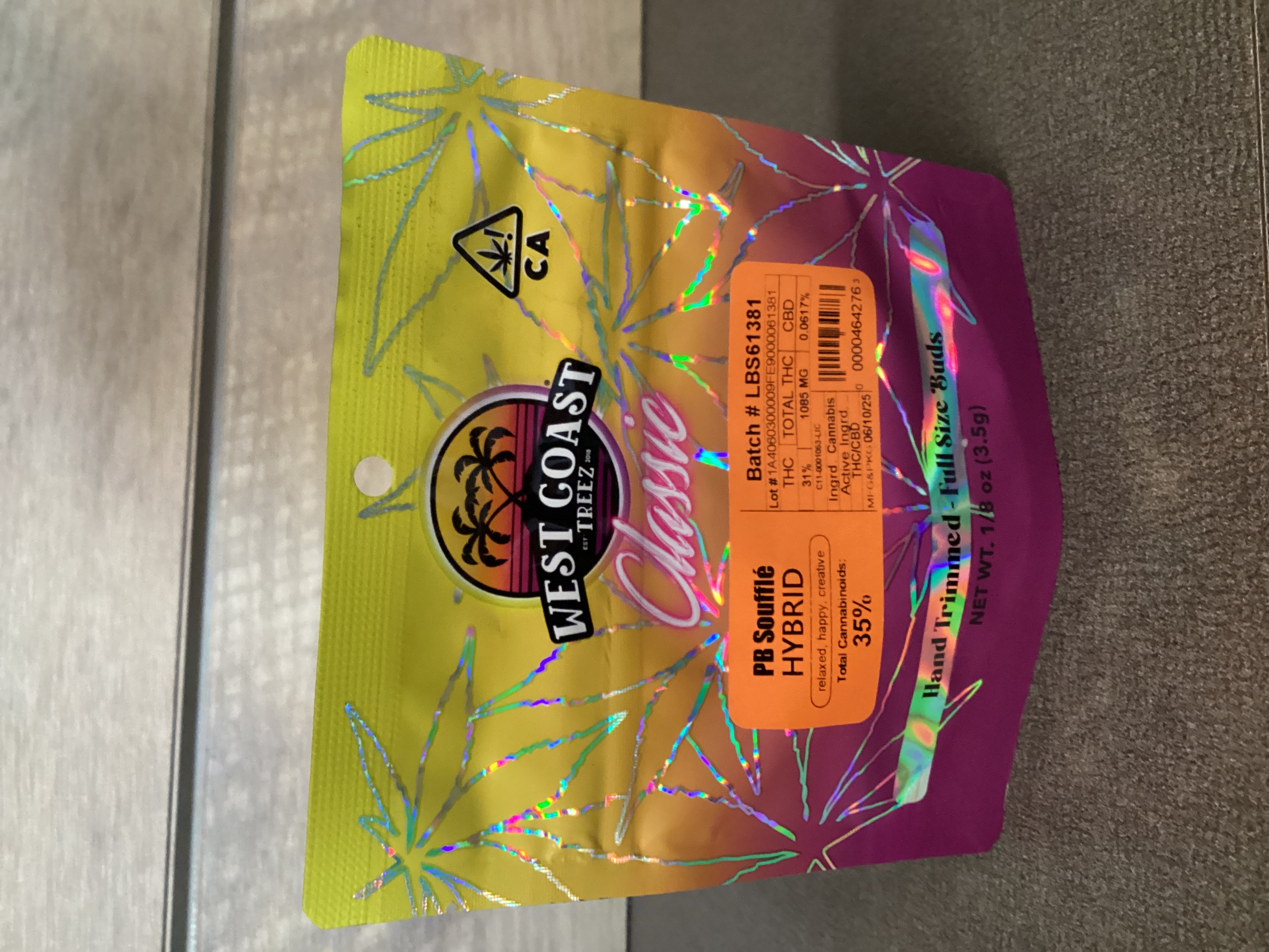 Photograph of product: WEST COAST TREEZ - PB SOUFFLE - 3.5g