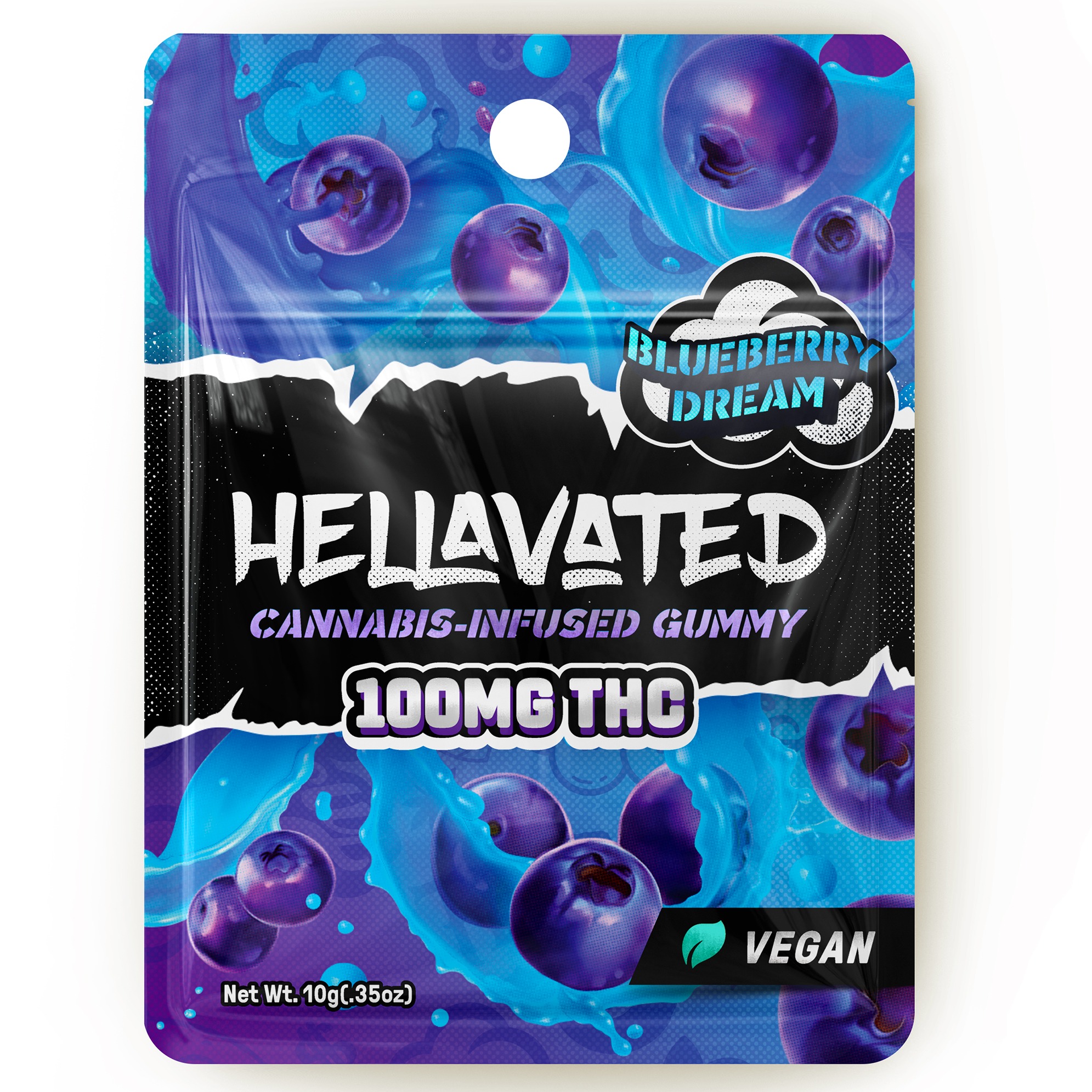 Photograph of product: Hellavated > Gummiez 100mg > Blueberry Dream