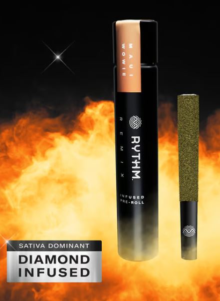 Photograph of product: RYTHM REMIX MAUI WOWIE 1PK INFUSED PRE-ROLL 1G