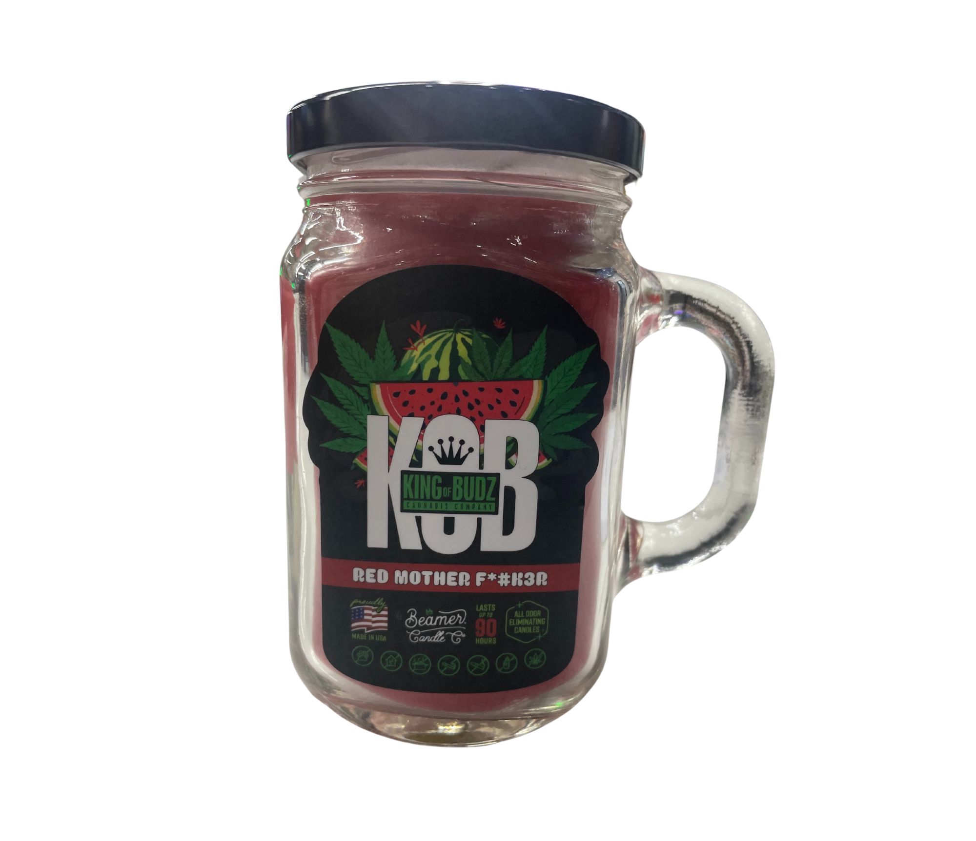 Photograph of product: King Of Budz - Large Candle - Red Mother F*#ker