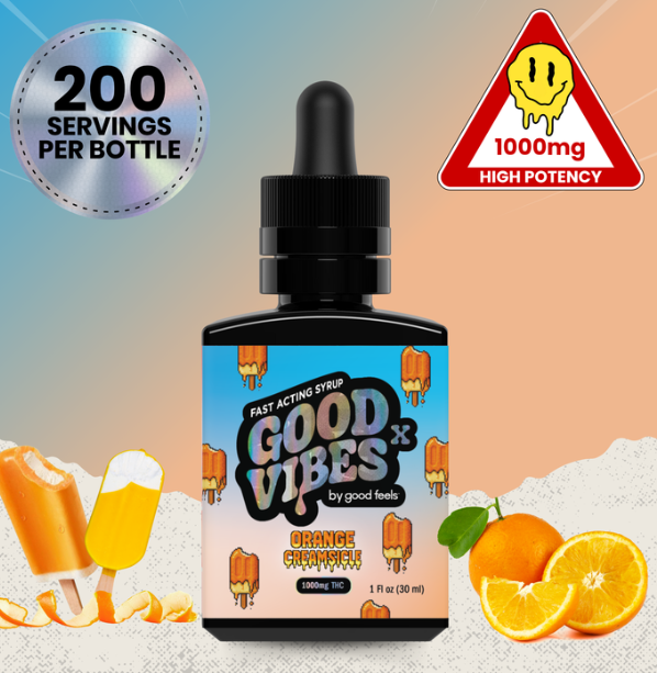 Photograph of product: Orange Creamsicle | 1000mg | Syrup | Good Vibes