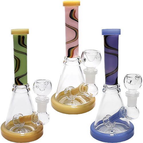 Photograph of product: 8" Wig Wag Neck Shower Perc Beaker Bong