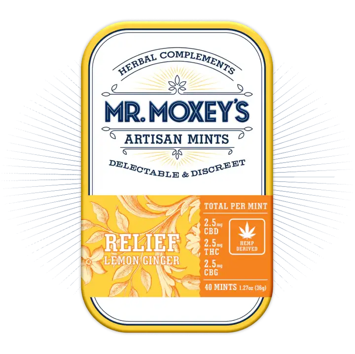 Photograph of product: 1:1:1 CBD/CBG/TH-oui Relief Lemon Ginger Mints | 20pk