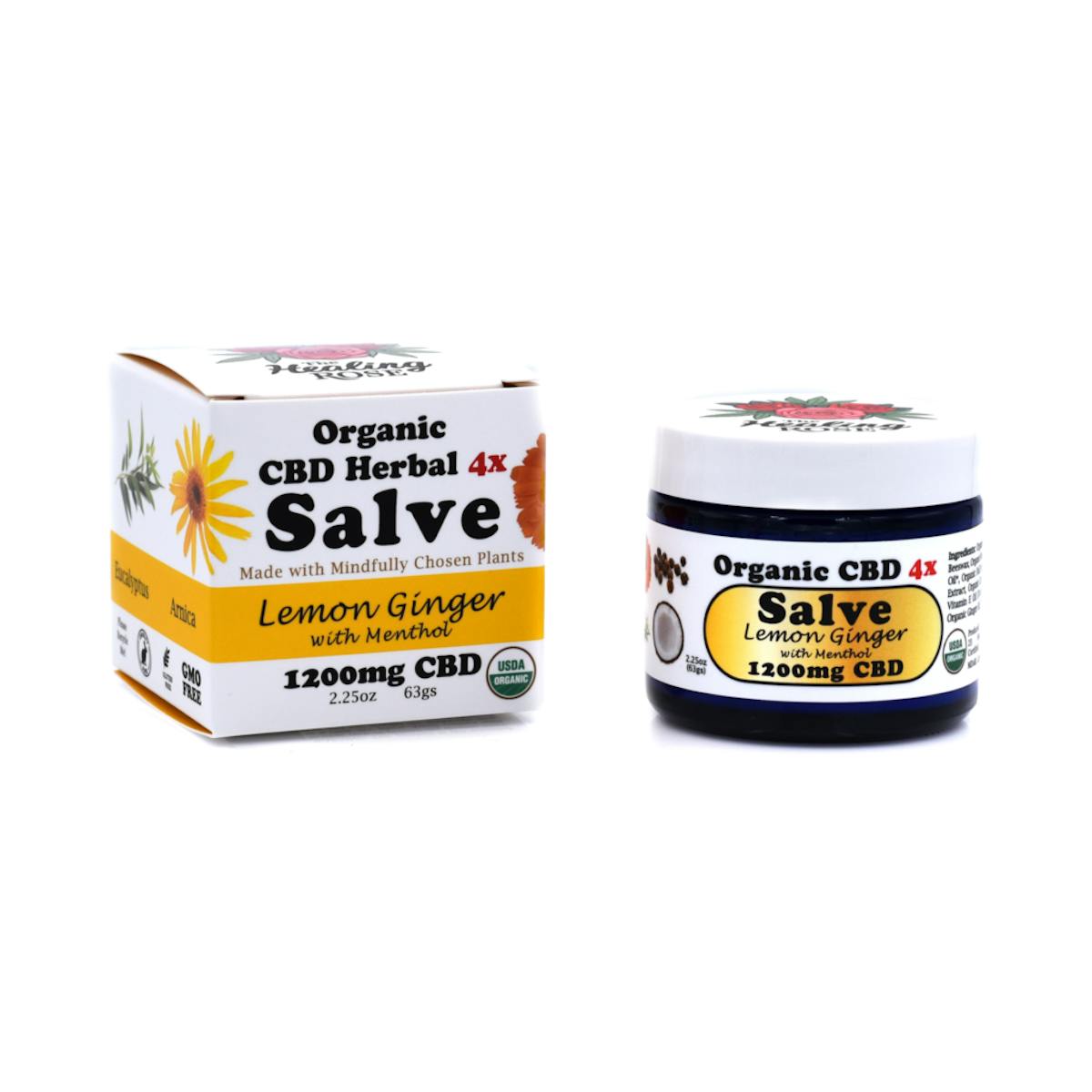 Photograph of product: Lemon Ginger with Menthol CBD Herbal Salve | 50mg - The Healing Rose