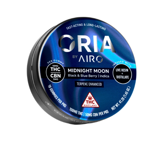 Photograph of product: Midnight Moon | 2:1 TH-oui:CBN | 10pk | 100mg