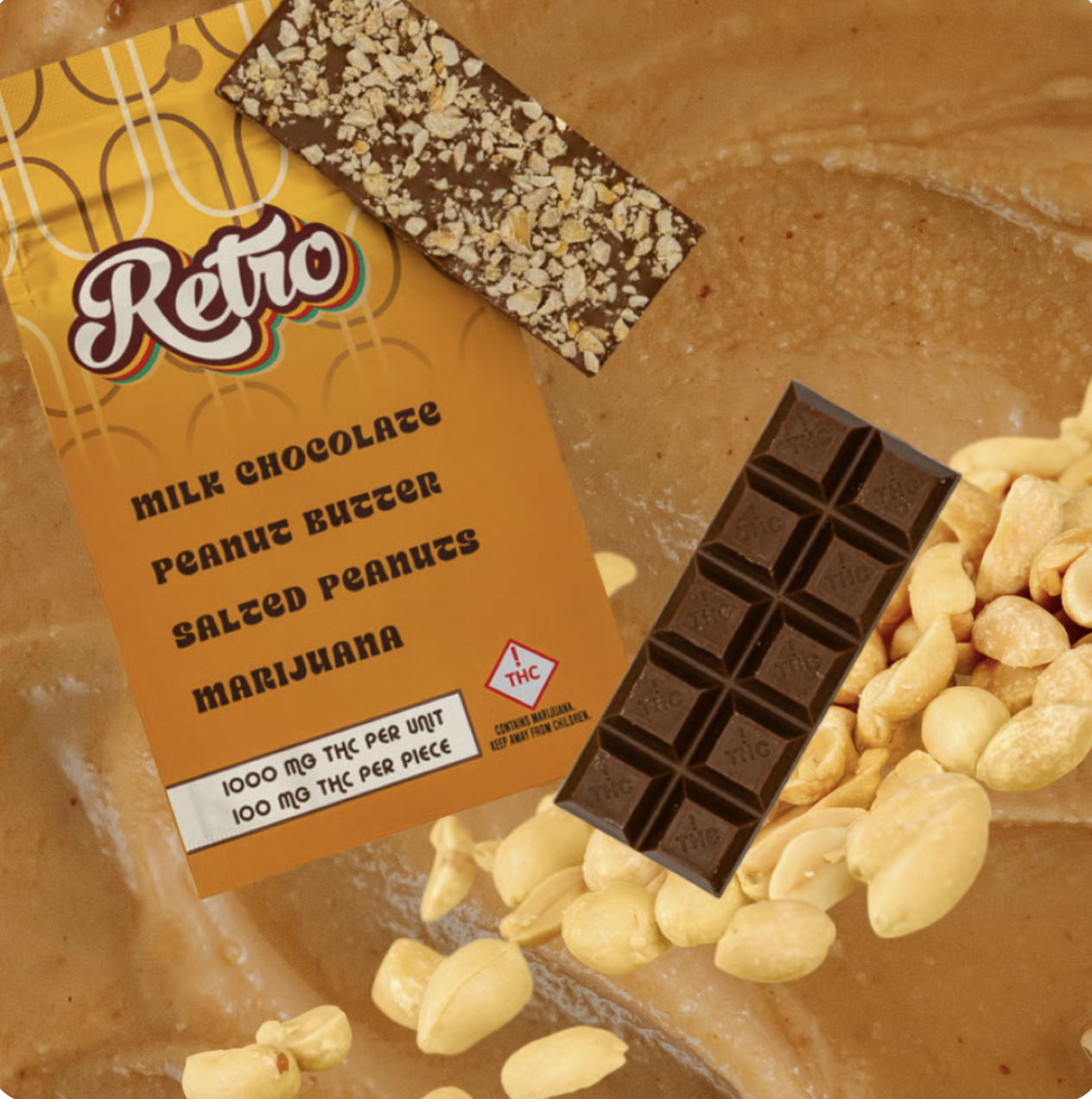 Photograph of product: Retro | Chocolate Bars | REC - Milk Chocolate & Salted Peanuts