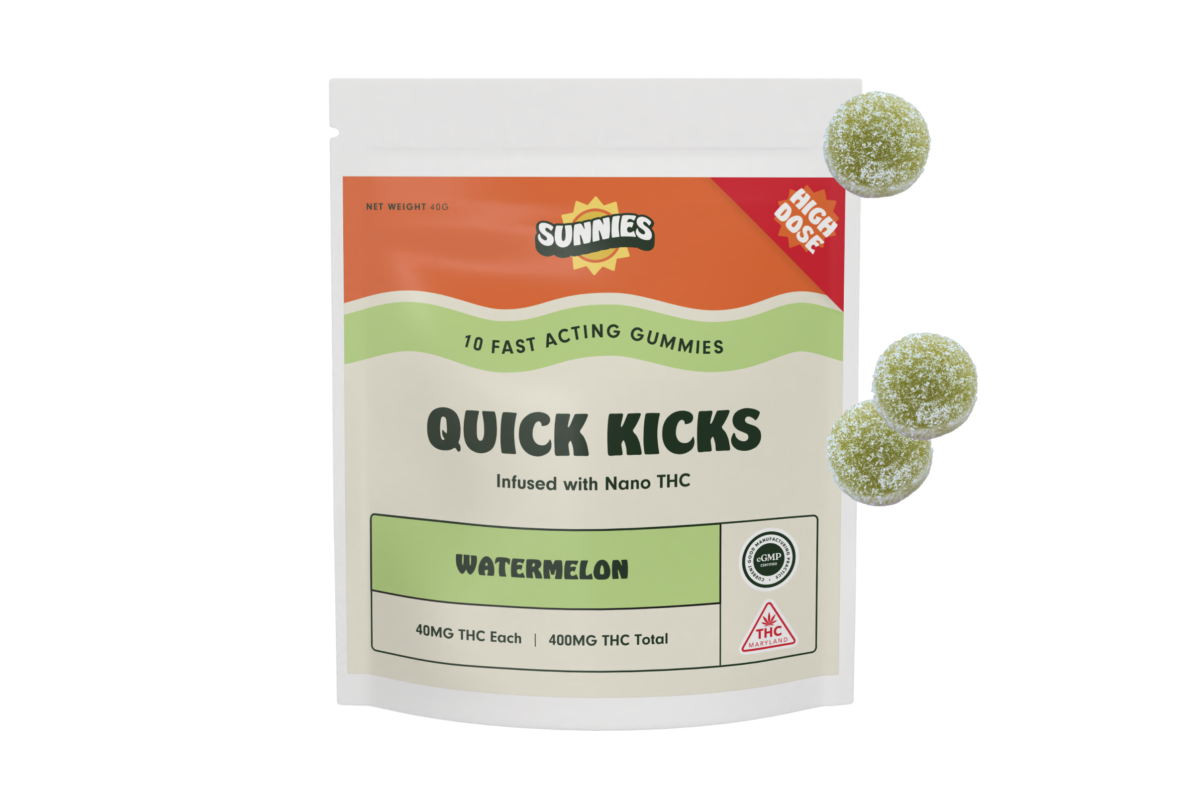 Photograph of product: Sunnies Watermelon Fast Acting Gummies 2.5mg