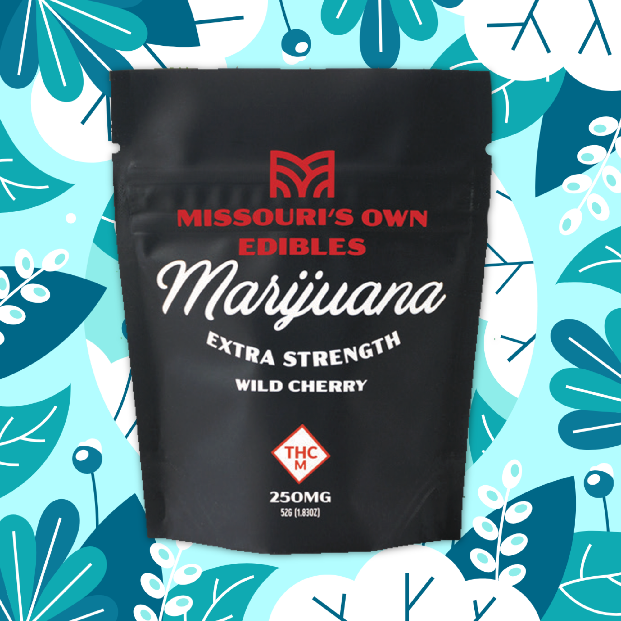 Photograph of product: Missouri's Own - Wild Cherry - High Dose Oui'd - Gummies - 250mg (10pk)