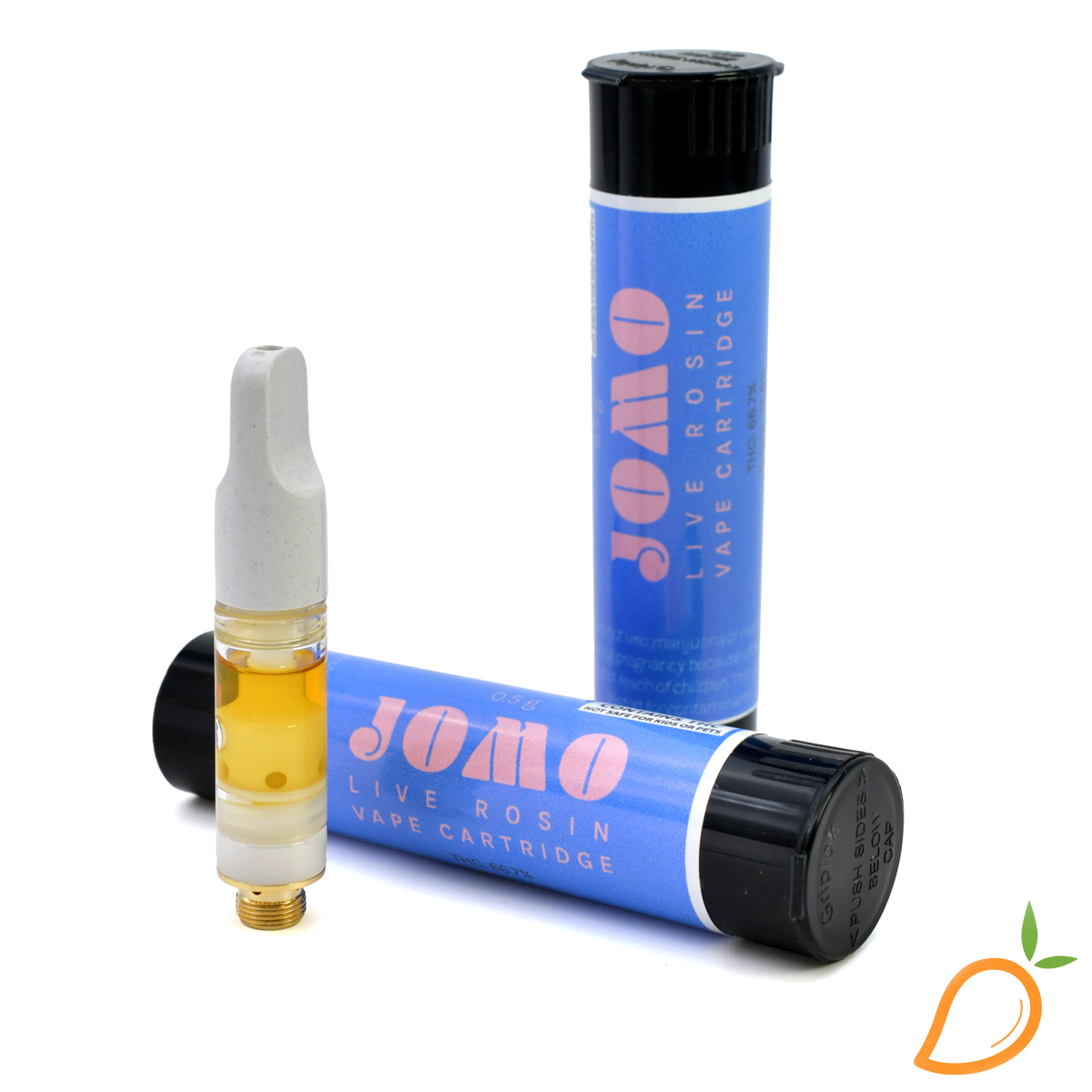Photograph of product: 0.5g JOMO Live Rosin Vape Goodluck Provisions