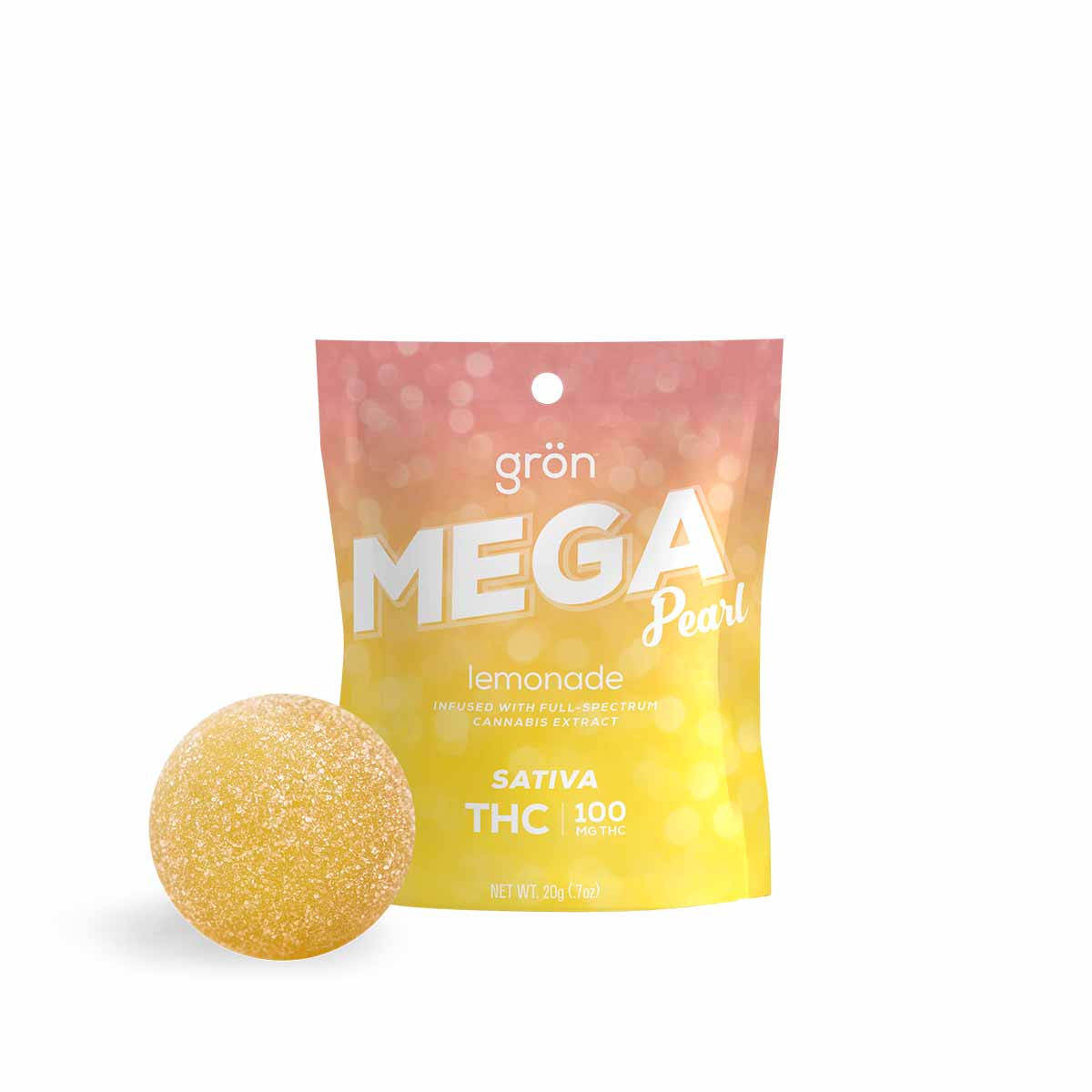 Photograph of product: Gron Lemonade Mega Pearl 100 MG