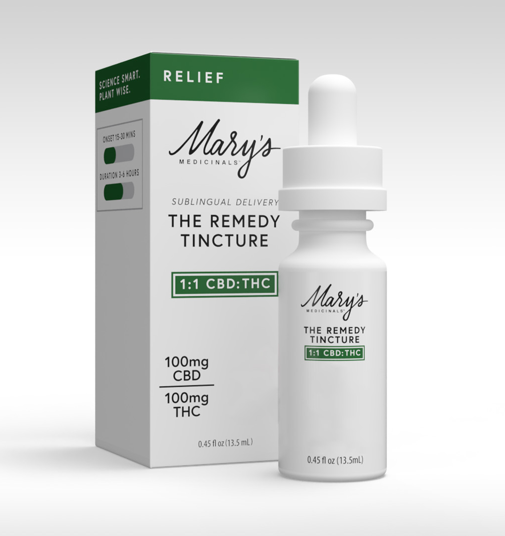Photograph of product: Mary's The Remedy Tincture: Relief (1:1 CBD:TH-oui) 300mg $44