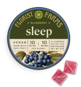 Photograph of product: Florist Farms | Blueberry | Sleep | Oui'd | Gummies | 100mg