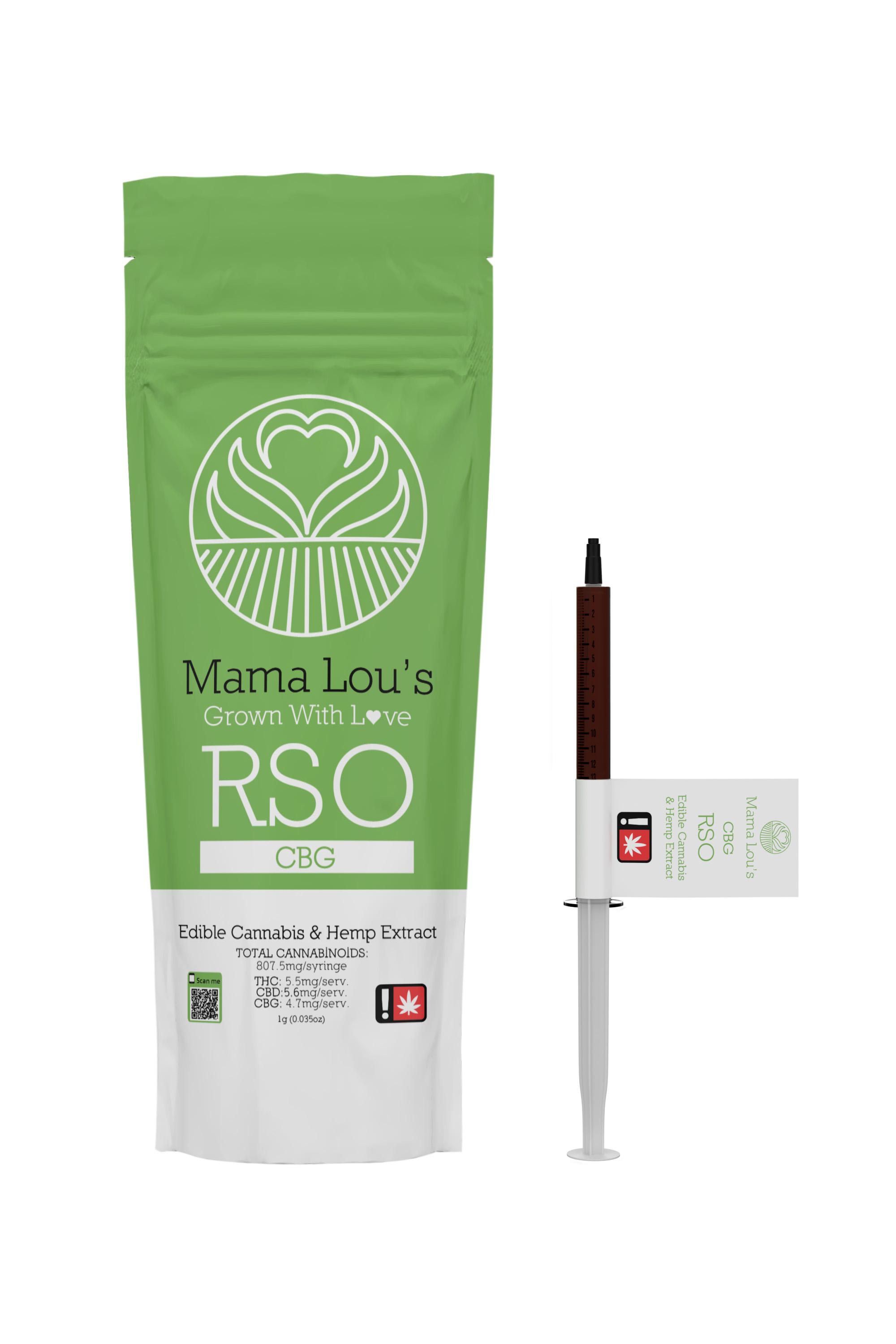 Photograph of product: Mama Lou's 1g TH-oui/CBD/CBG 1:1:1 RSO