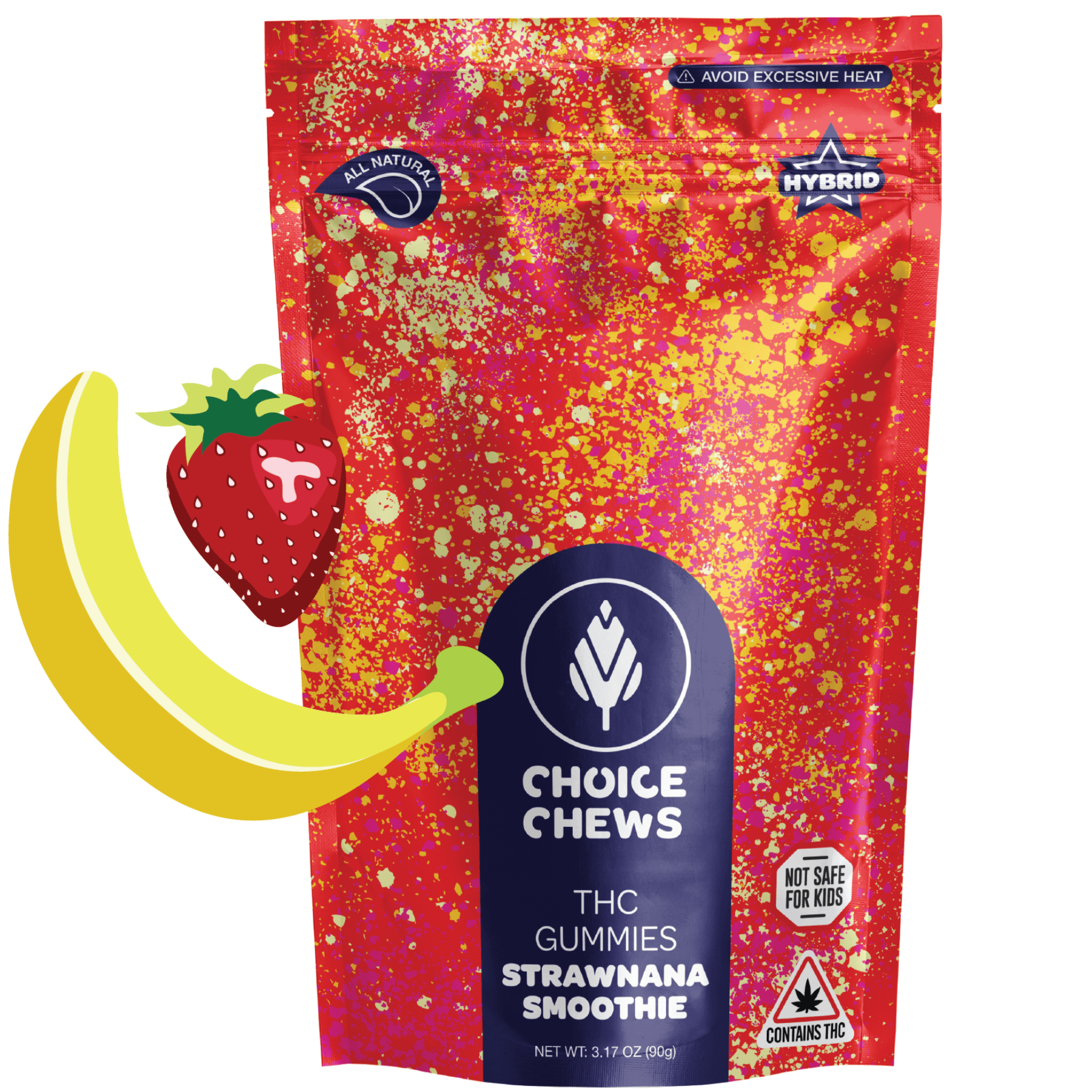 Photograph of product: Strawnana Smoothie Hybrid Gummies 20pk | 100mg