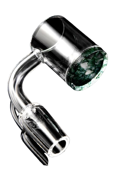 Photograph of product: CRCL | 14.5mm Male Colored Bottom Domeless Quartz Banger Nail - Teal (BS766)