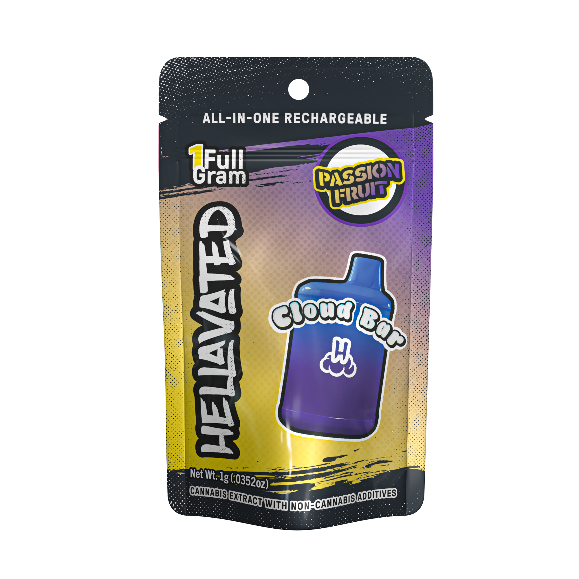 Photograph of product: Hellavated | Passion Fruit Cloud Bar Disposable | 1.0g