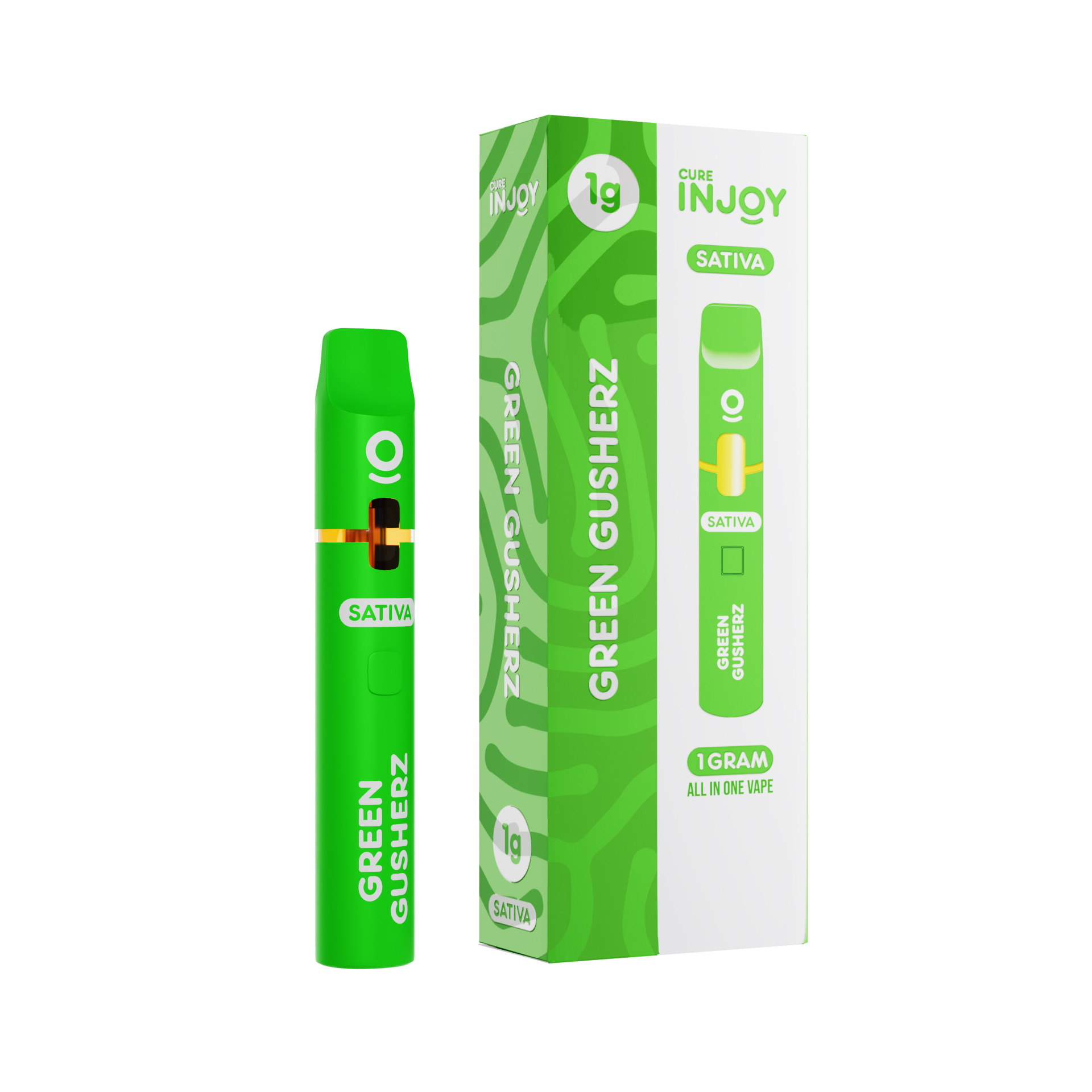 Photograph of product: Cure Injoy - Green Gusherz (Oui'd) All-In-One Vape