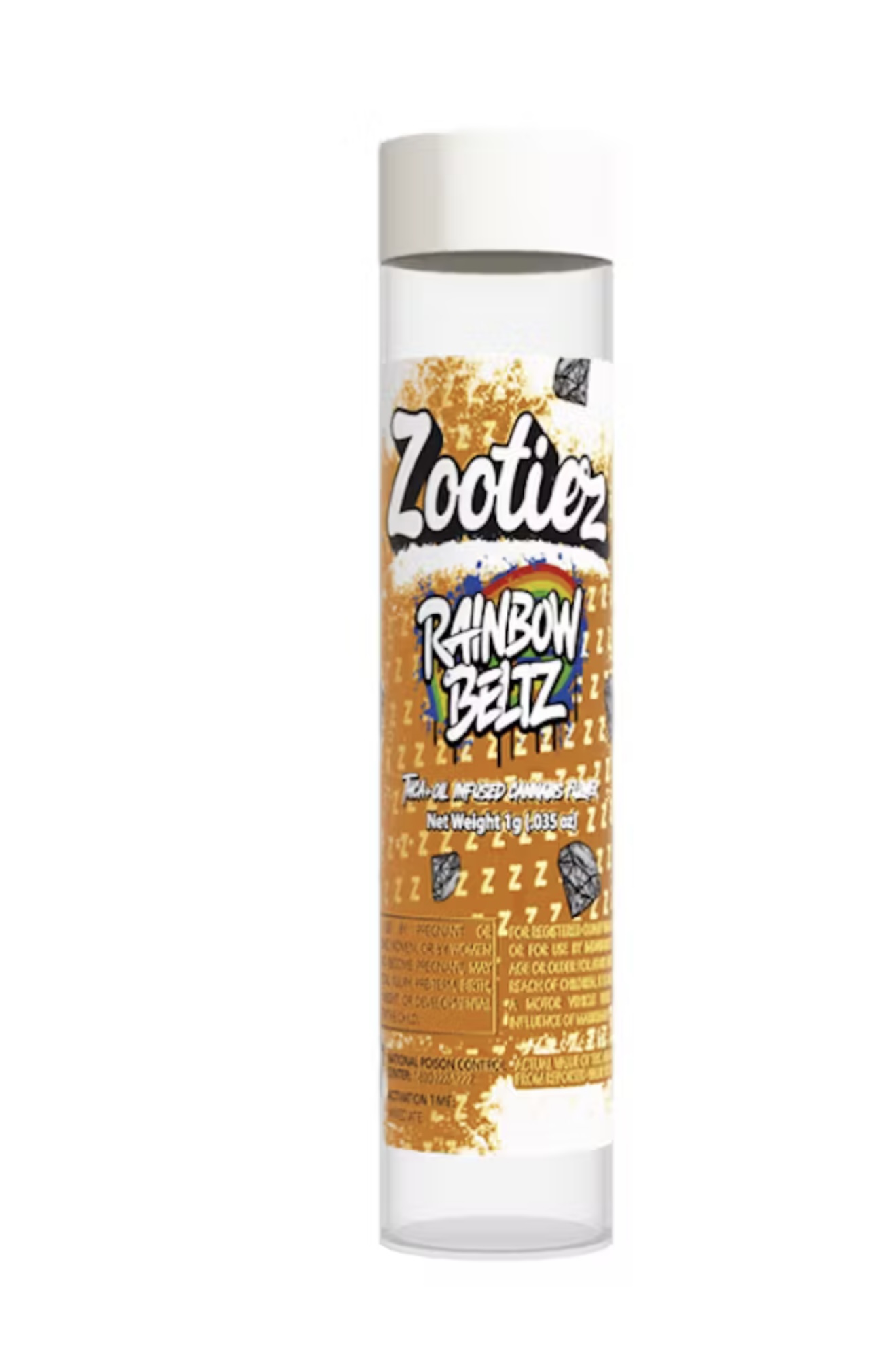 Photograph of product: AU Zooties: Rainbow Beltz 1G Infused Preroll