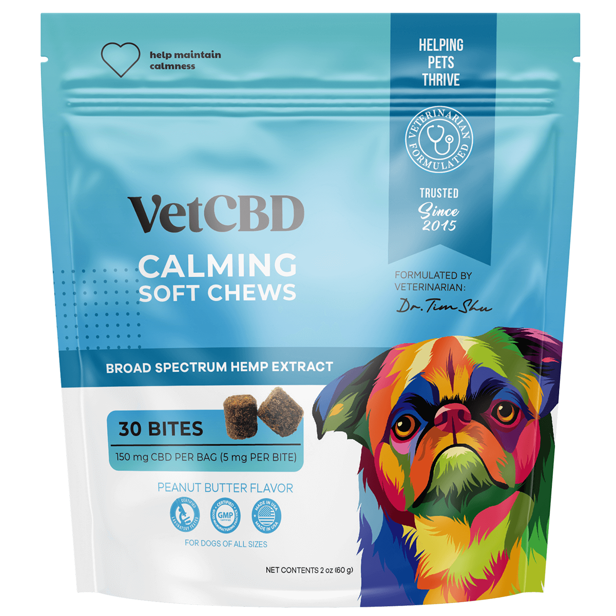 Photograph of product: VETCBD CALMING SOFT CHEWS 150MG