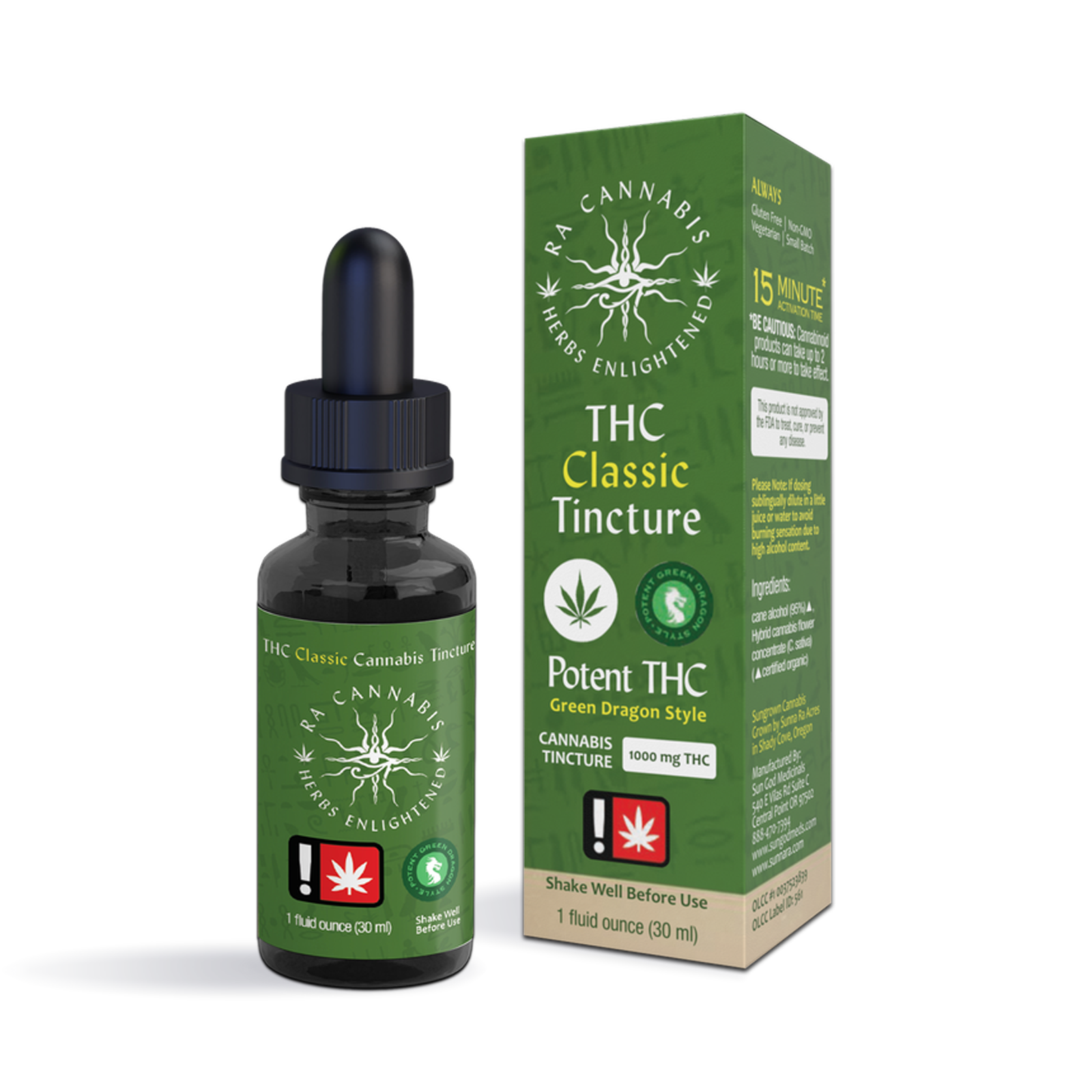 Photograph of product: Ra Oui'd Classic Green Dragon Style Tincture | 1000mg