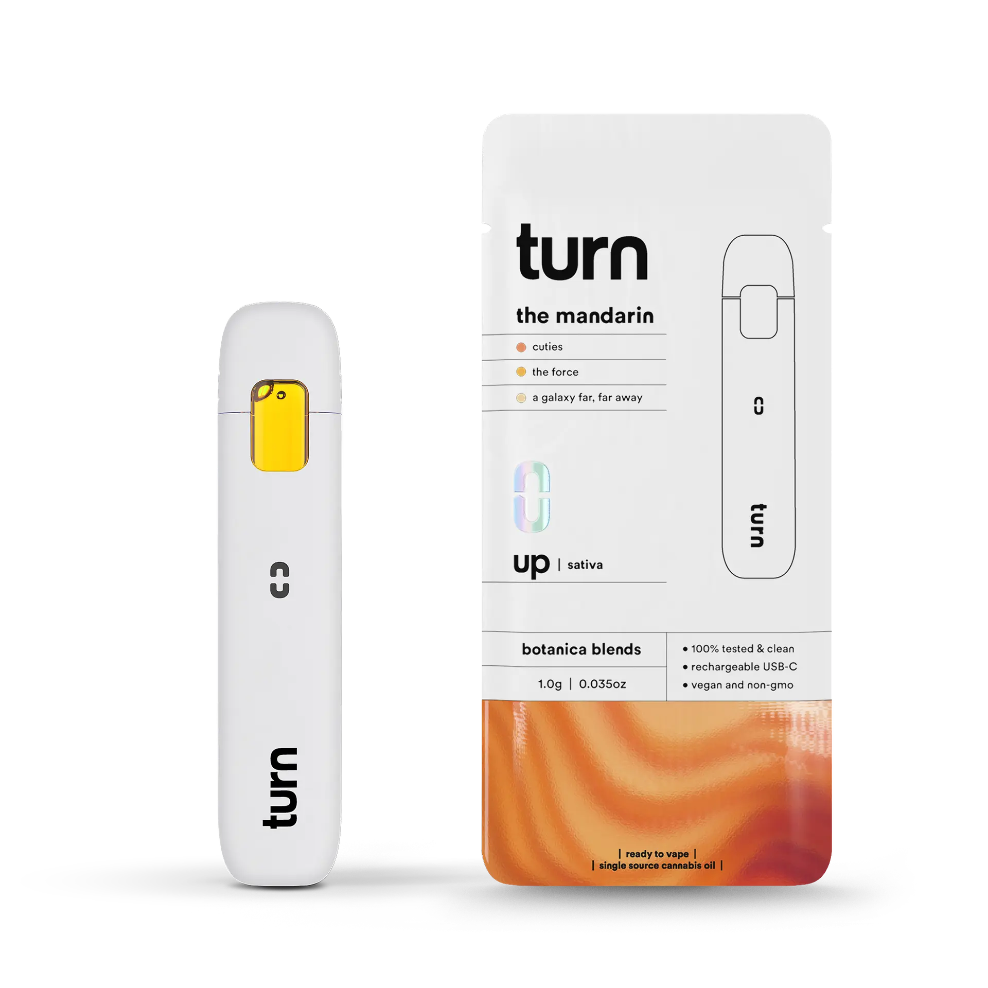 Photograph of product: Turn | The Mandarin | Botanica Blends | 1g AIO