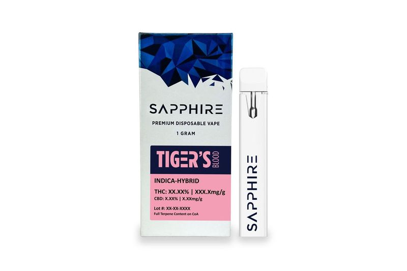Photograph of product: Sapphire AIO Premium Disposable Vape Pen - Oui'd, Tiger's Blood