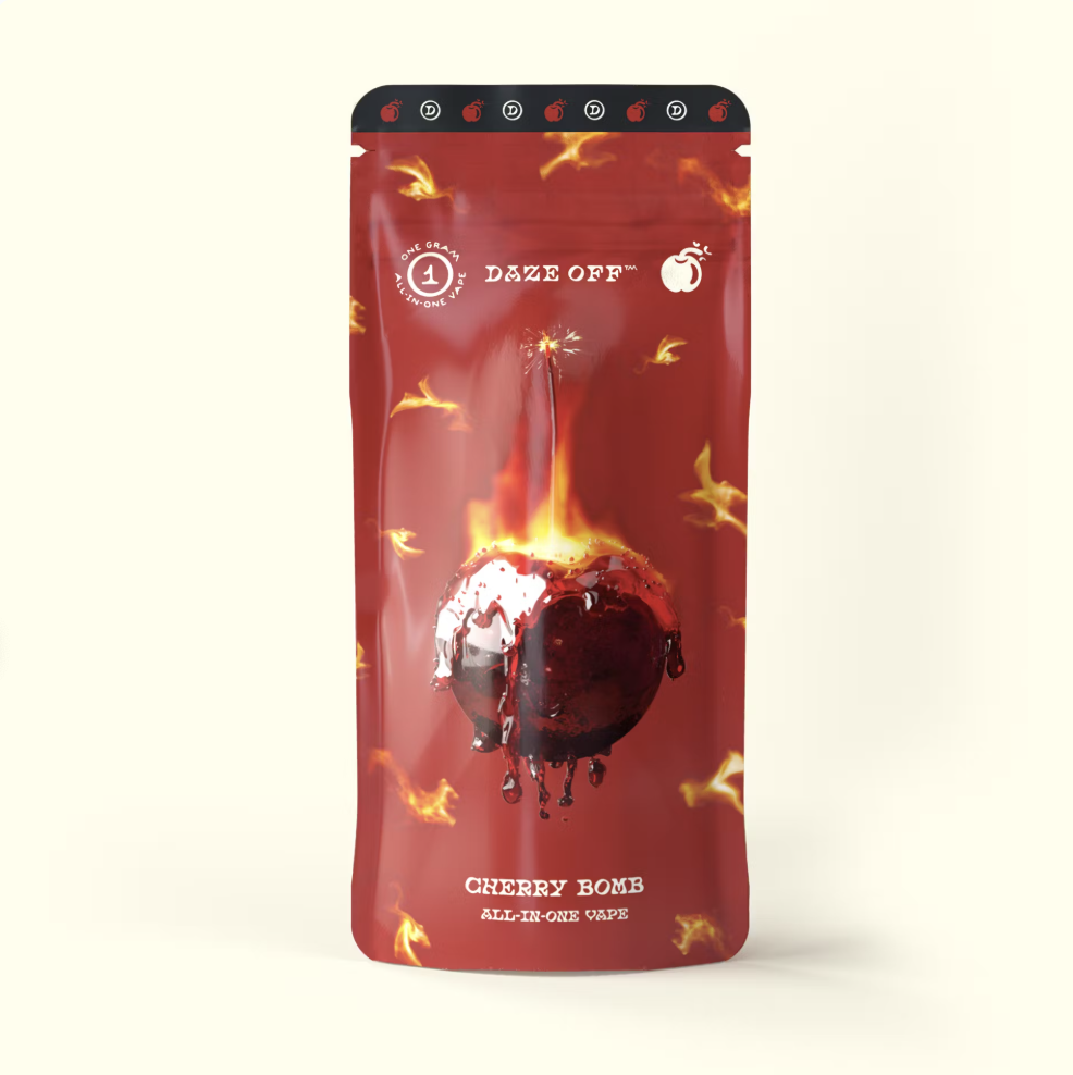 Photograph of product: DAZE OFF CHERRY BOMB DISPOSABLE 1G