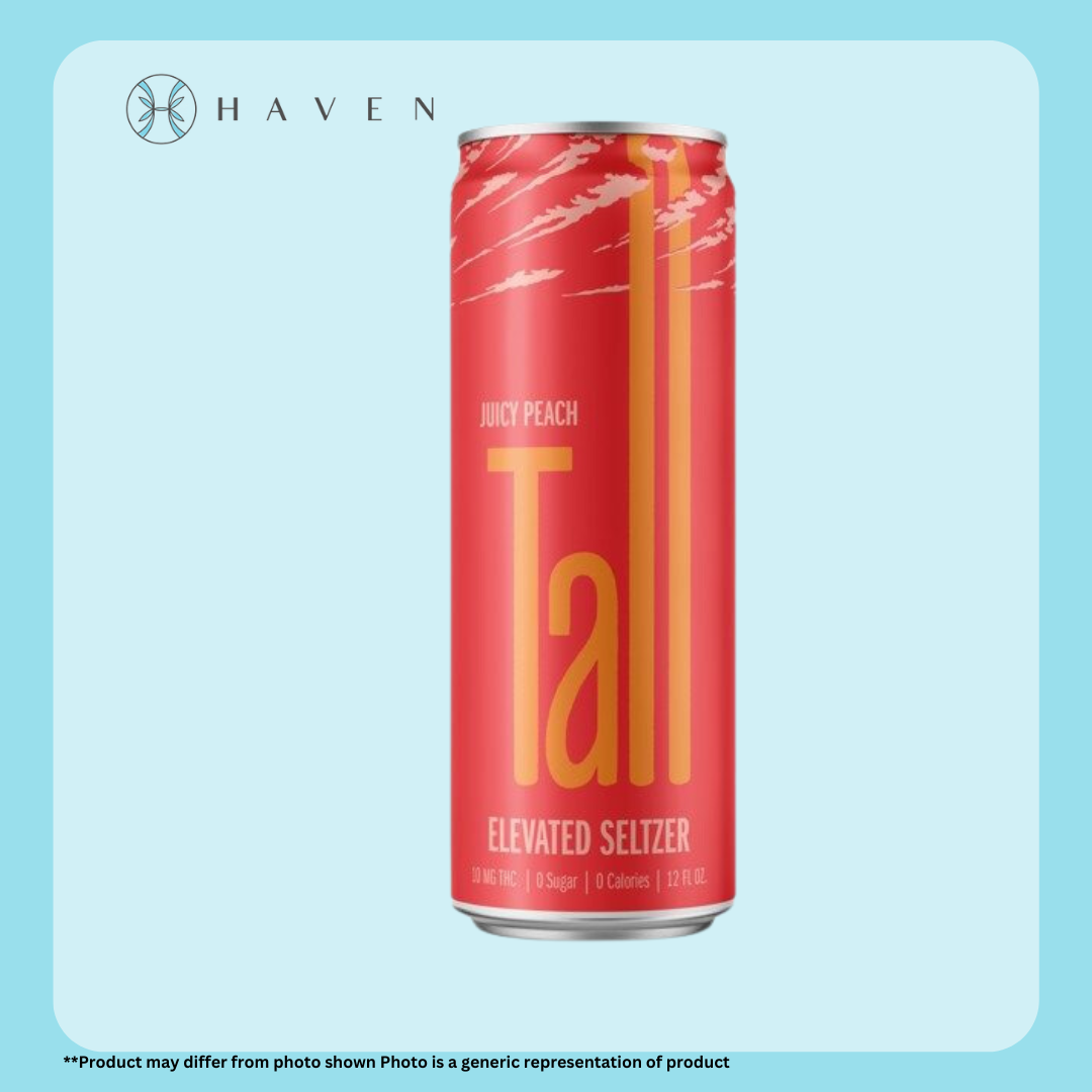 Photograph of product: 10mg Tall Juicy Peach Seltzer (Liquid Edible) | Tall