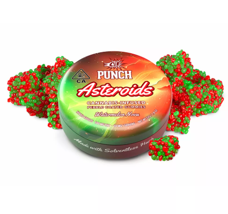 Photograph of product: Punch Edibles | Watermelon Nova Asteroids 100mg   100 Mg   10 Pack
