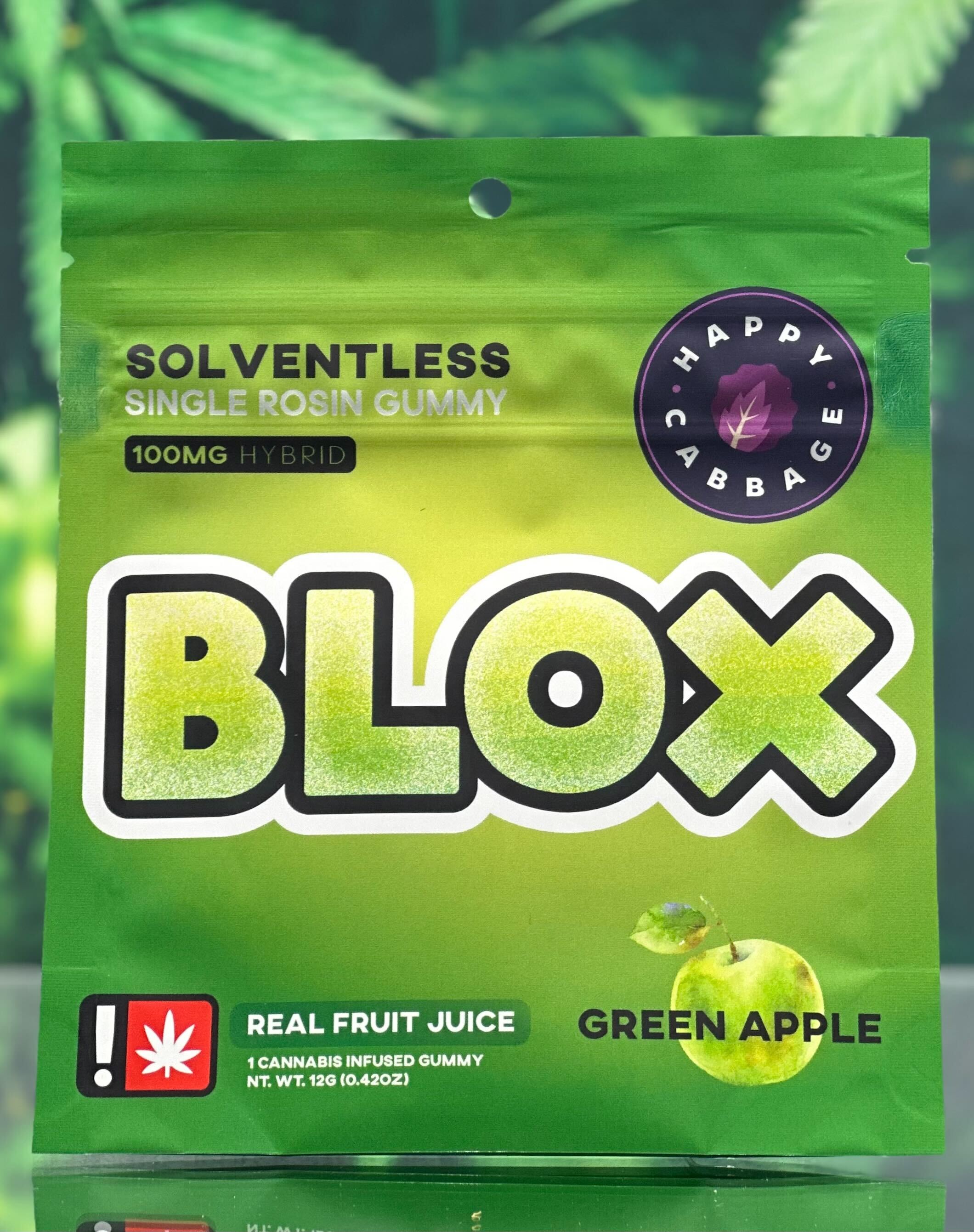 Photograph of product: Rosin Gummy | Sour Apple BLOX | 100mg