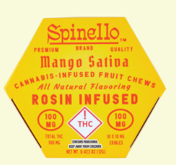 Photograph of product: Spinello Rosin Infused Mango Gummies 100mg
