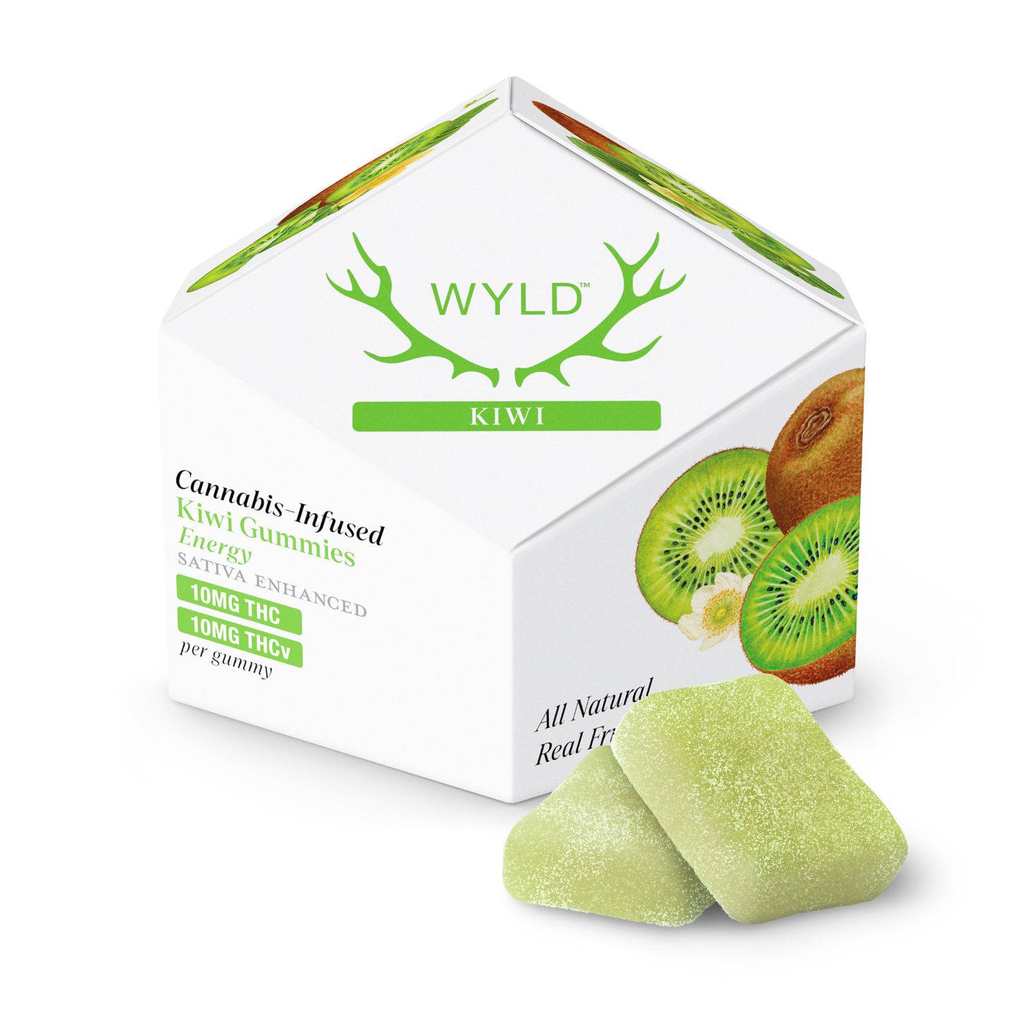 Photograph of product: AU Wyld: Kiwi TH-oui:TH-ouiv 200MG Gummies