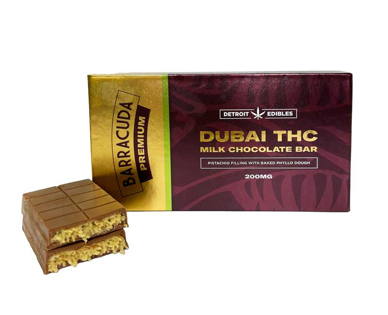 Photograph of product: Detroit Edible Barracuda Bar Milk Chocolate Dubai Bar