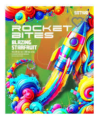 Photograph of product: Rocket Bites | Blazing Starfruit  | 200mg Gummies