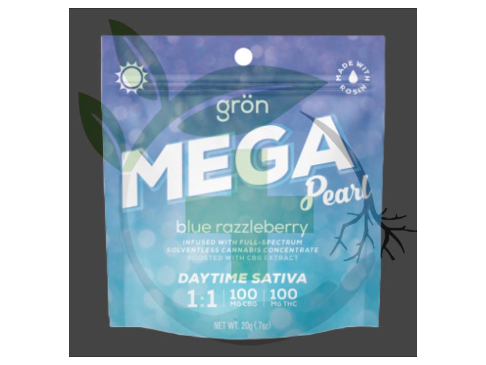 Photograph of product: Gummy - TF - Gron - 100mg MEGA - Blue Razzleberry 1:1 CBG
