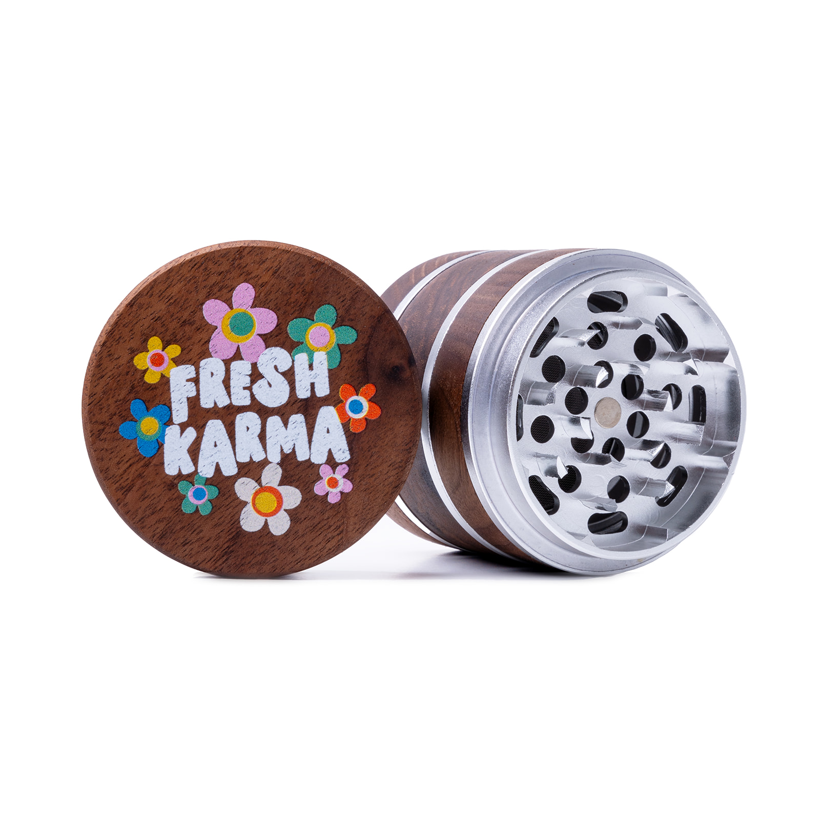 Photograph of product: FK Flower Wood 4 Layer Grinder