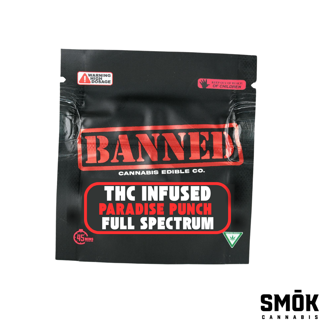 Photograph of product: Banned Single Nerdless Gummy Paradise Punch 200mg