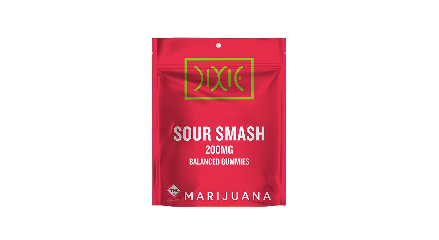 Photograph of product: DIXIE 200MG SOUR SMASH GUMMIES